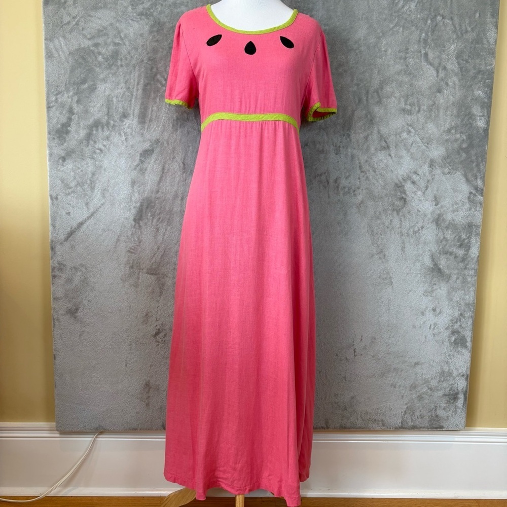Cottontail Originals Watermelon Linen Cute Summer Maxi Dress 4